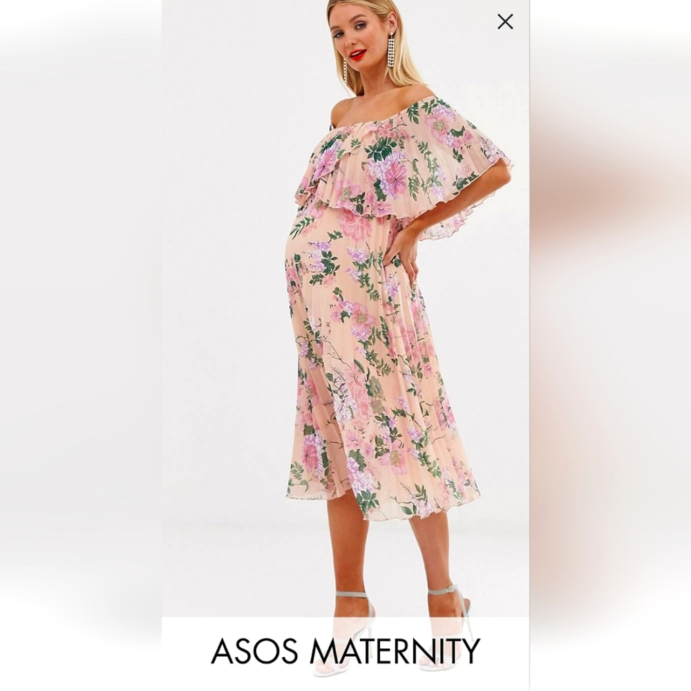 ASOS Pink Maternity Formal Dress Size 4